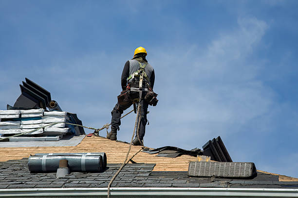 Professional Flat Roof Repair technician working in Potterville, MI